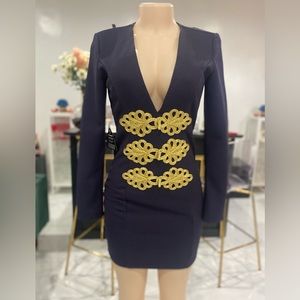 Blue and gold dress vintage